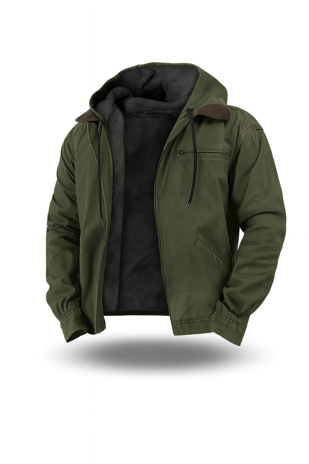 Winterjacke – Freizeit – Mit Fleece gefüttert – Kapuzenjacke – Herrenjacke-HauteBerlin