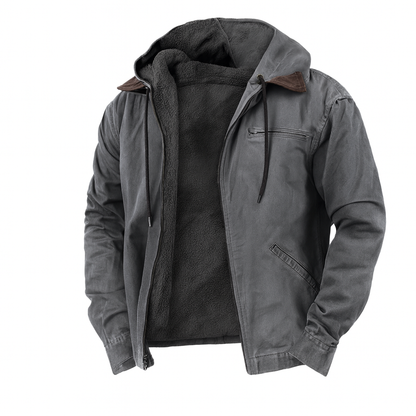 Winterjacke – Freizeit – Mit Fleece gefüttert – Kapuzenjacke – Herrenjacke-HauteBerlin