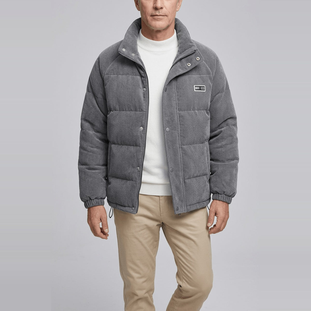 Cordjacke Herren – Gesteppte Winterjacke mit Stehkragen-HauteBerlin