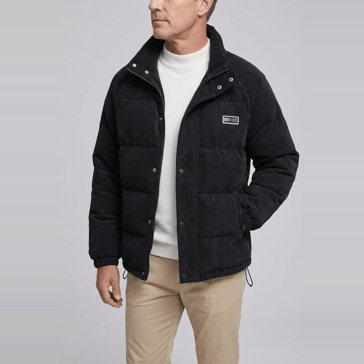 Cordjacke Herren – Gesteppte Winterjacke mit Stehkragen-HauteBerlin