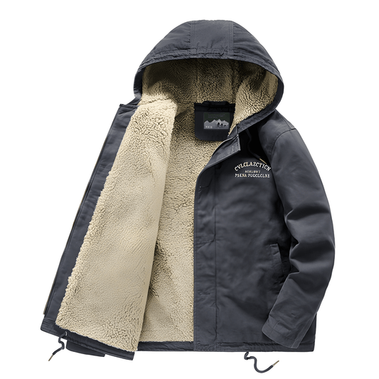 Winterjacke | Kapuze | Fleece gefüttert | Schneejacke | Herren Wintermantel-HauteBerlin