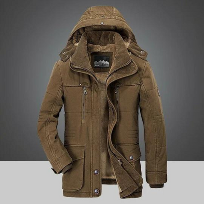 Winterjacke | Reißverschluss | Kapuze | Sherpa-Futter | Herren-Winterjacke-HauteBerlin