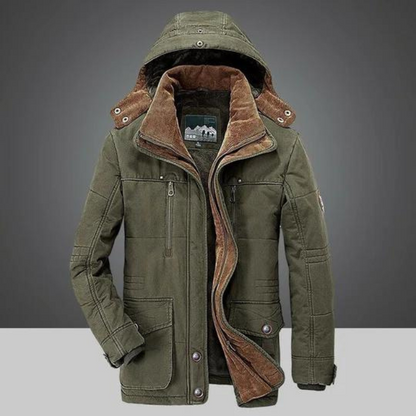 Winterjacke | Reißverschluss | Kapuze | Sherpa-Futter | Herren-Winterjacke-HauteBerlin