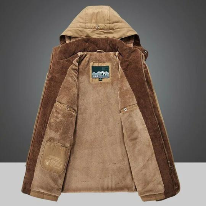 Winterjacke | Reißverschluss | Kapuze | Sherpa-Futter | Herren-Winterjacke-HauteBerlin
