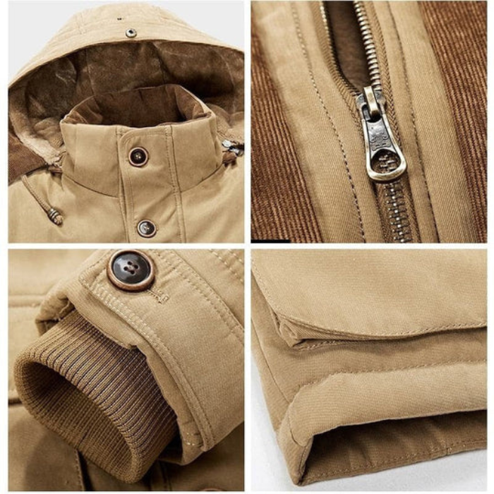 Winterjacke | Reißverschluss | Kapuze | Sherpa-Futter | Herren-Winterjacke-HauteBerlin