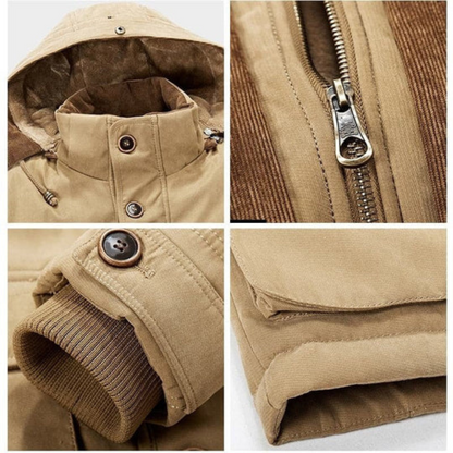 Winterjacke | Reißverschluss | Kapuze | Sherpa-Futter | Herren-Winterjacke-HauteBerlin