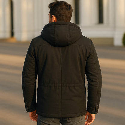 Winterjacke – mit Kapuze – mit Fleece gefüttert - Daunenjacke – Wintermäntel und -jacken für Herren-HauteBerlin