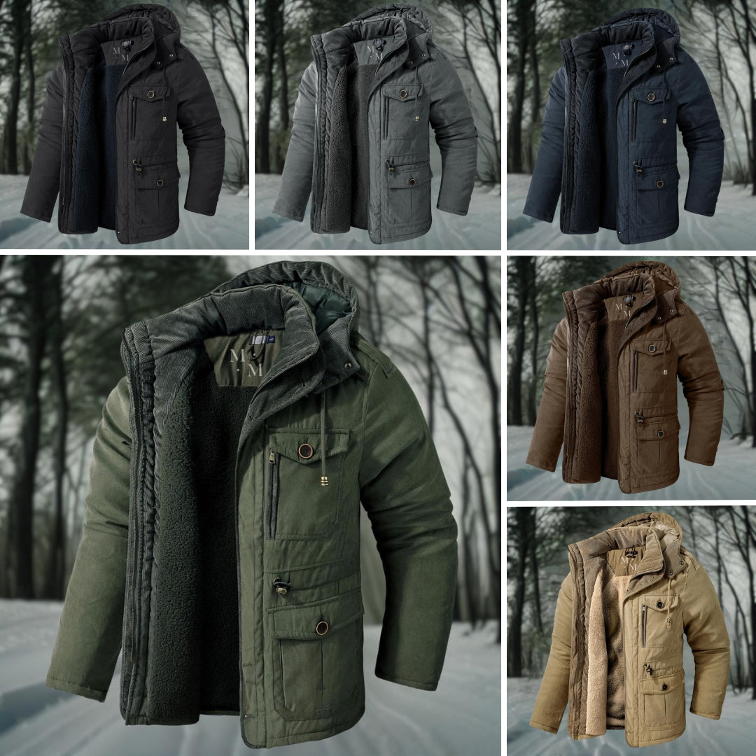 Winterjacke – mit Kapuze – mit Fleece gefüttert - Daunenjacke – Wintermäntel und -jacken für Herren-HauteBerlin