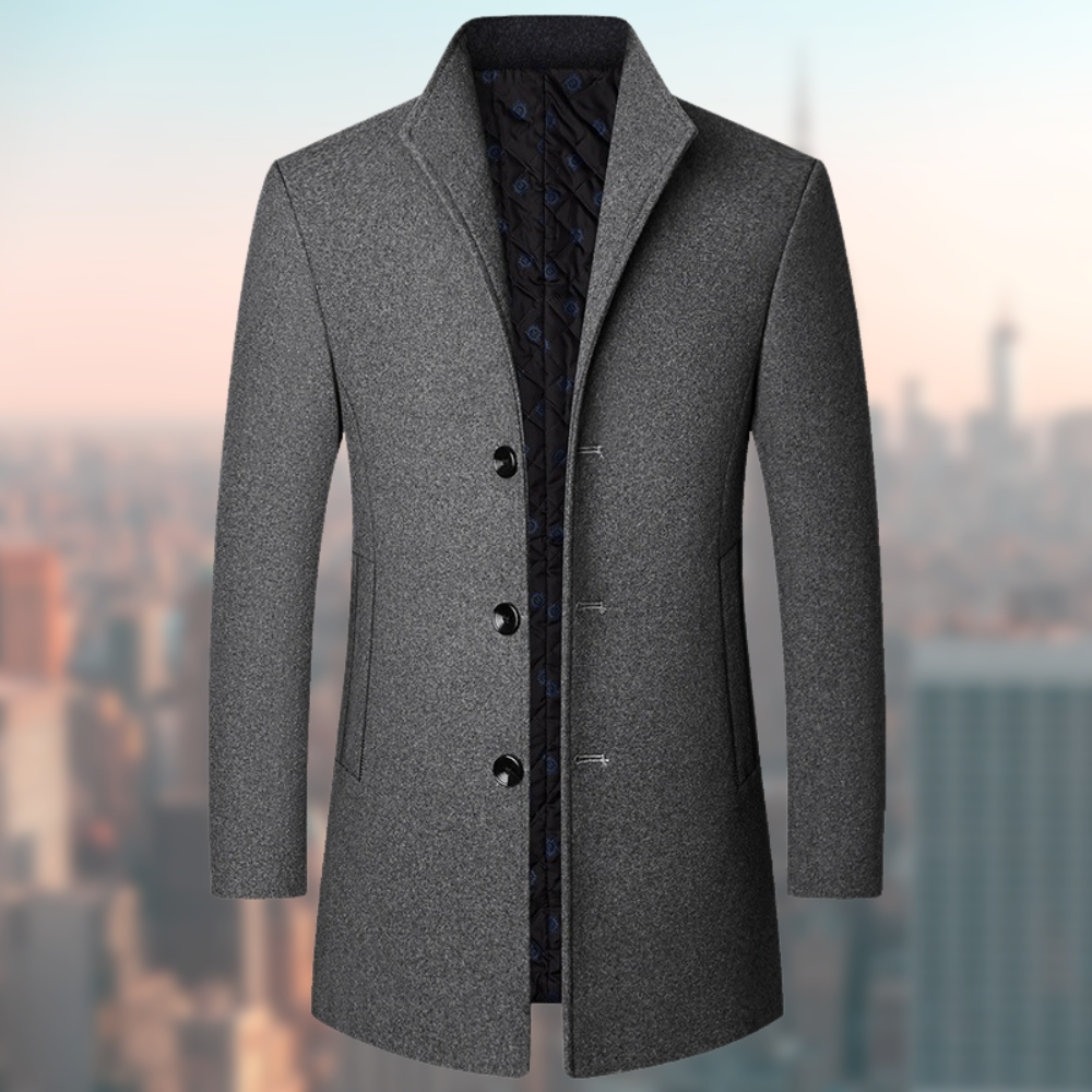Wintermantel – Eleganter, Einreihiger Wollmantel für Herren-HauteBerlin