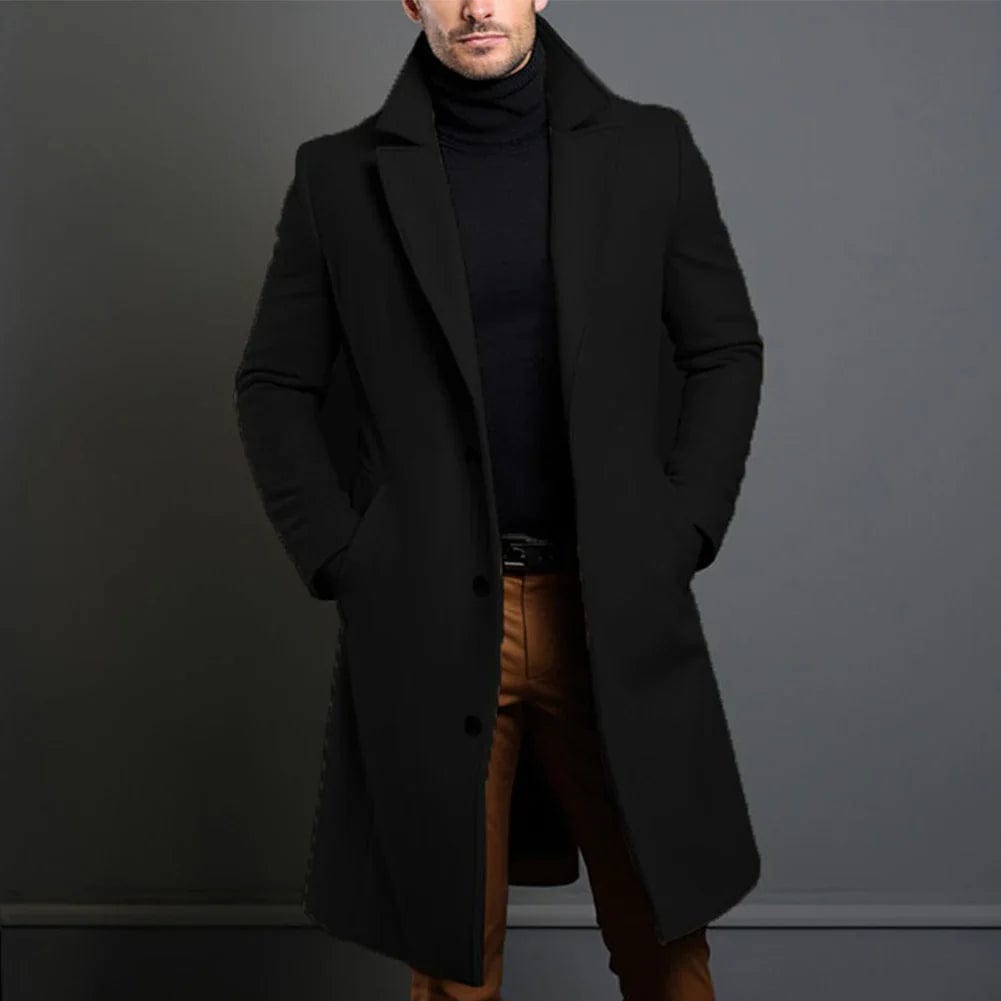Wollmantel – Einreihiger Winter-Trenchcoat für Herren-HauteBerlin