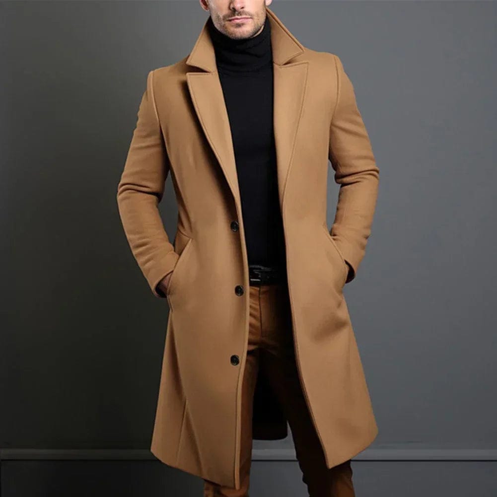 Wollmantel – Einreihiger Winter-Trenchcoat für Herren-HauteBerlin