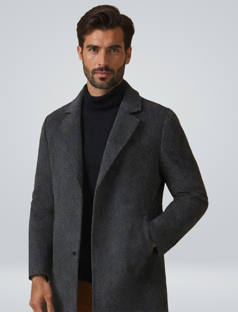 Wollmantel – Einreihiger Winter-Trenchcoat für Herren-HauteBerlin