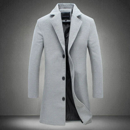 Wollmantel | Umlegekragen | Einreihig | Winterjacke | Wollmantel für Männer-HauteBerlin