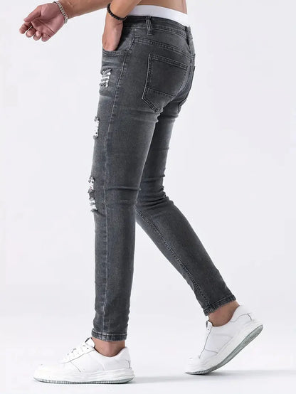 Zayden Zerrissene Jeans | Trendige Slim Fit Jeans für Männer-HauteBerlin