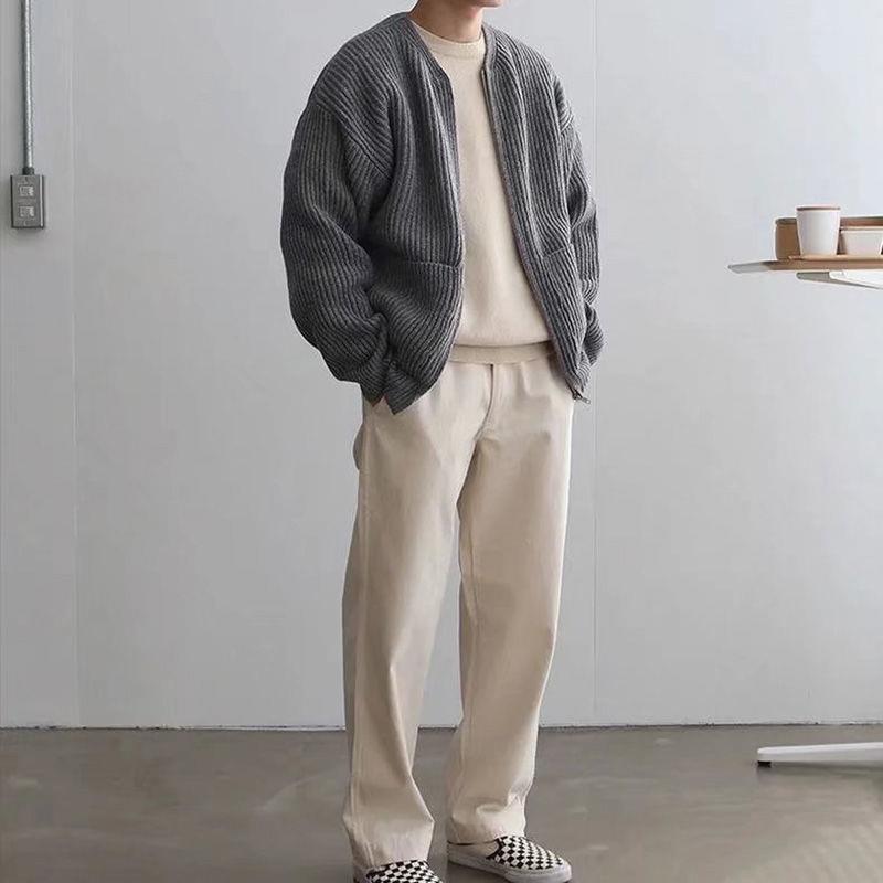 Zip Cardigan - Chunky - Rippenstrick - Strickjacke - Herren Strickjacke-HauteBerlin