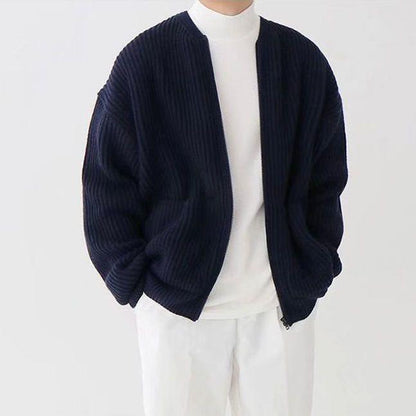 Zip Cardigan - Chunky - Rippenstrick - Strickjacke - Herren Strickjacke-HauteBerlin
