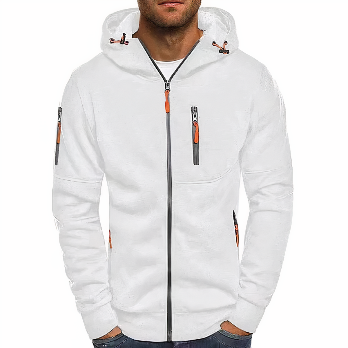 Zip-Hoodie - Warm - Reißverschlusstaschen - Kapuzenpullover mit Reißverschluss - Herrenbekleidung-HauteBerlin