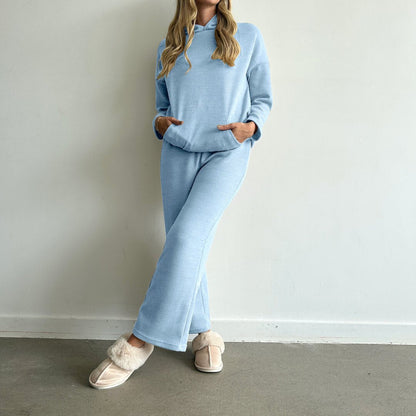 Zweiteiler Damen | Hoodie und Weites Bein | Strick Set-HauteBerlin