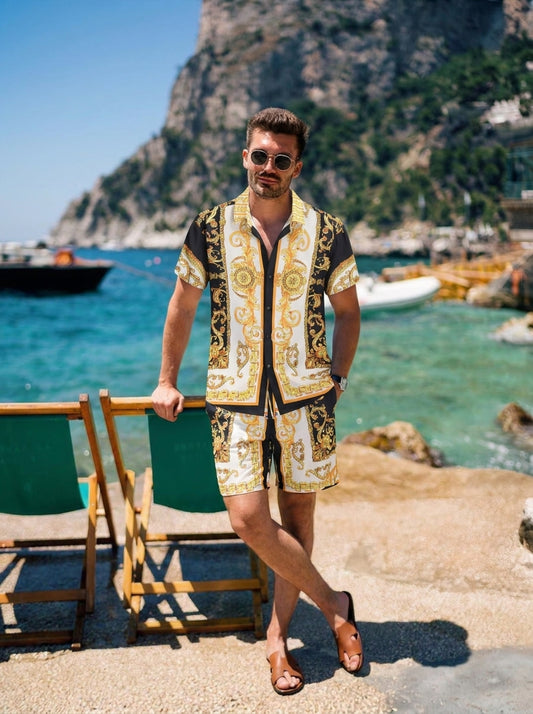 Zweiteiler Set | Kurzarm | Zum Zuknöpfen | Set | Sommerkleidung für Herren-HauteBerlin