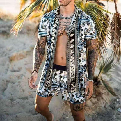 Zweiteiler – mit Knöpfen – Kurzarm – Hemd und Shorts – Sommerkleidung für Herren-HauteBerlin