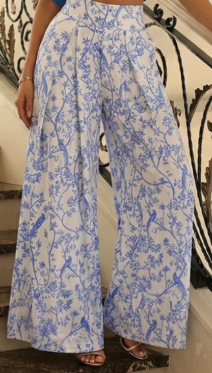 Zweiteiliges Set | Damen Crop Top und weite Hose mit hohem Bund-HauteBerlin