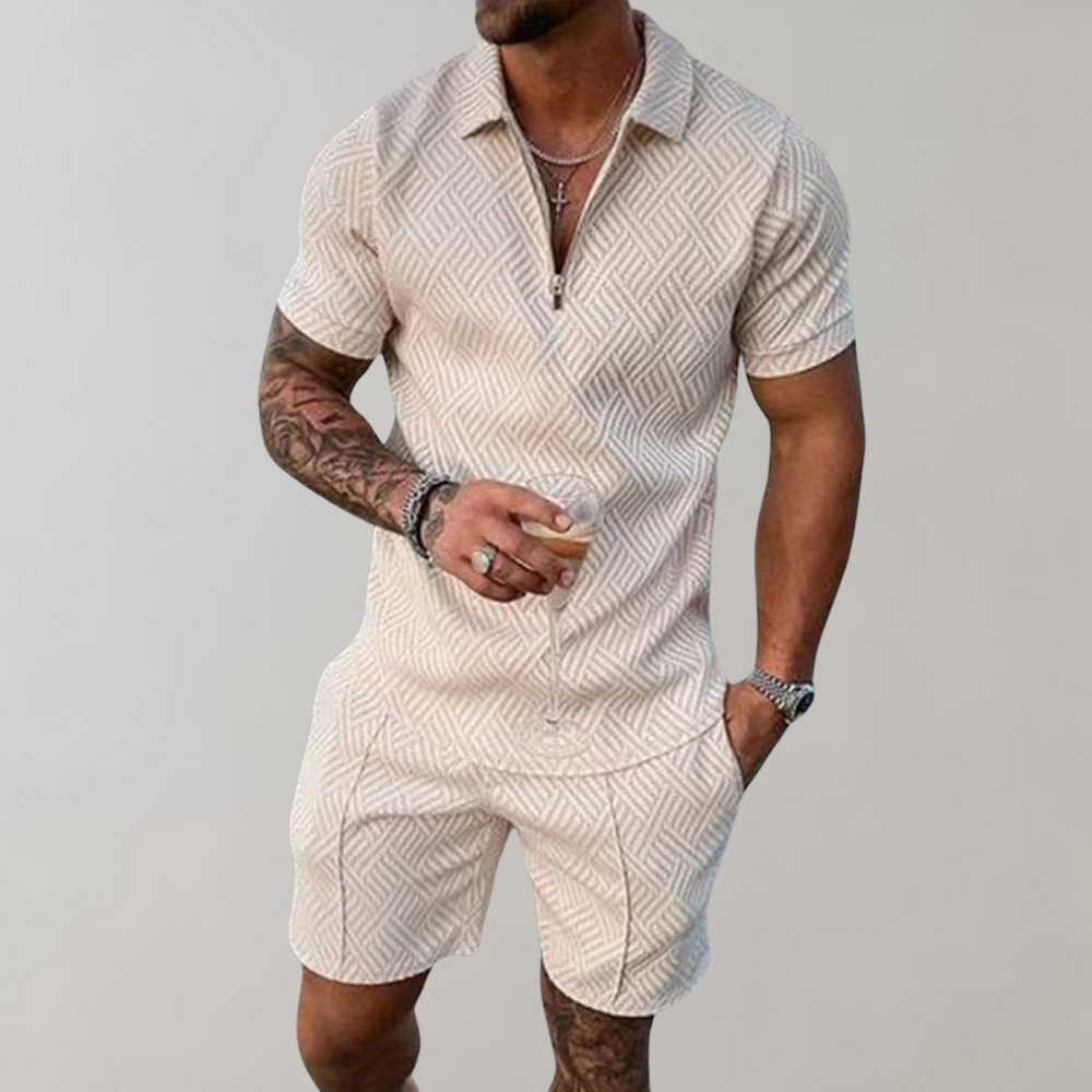 Zweiteiliges Set | Kurzarm | Poloshirt | Shirt & Shorts Set | Herrenbekleidung-HauteBerlin