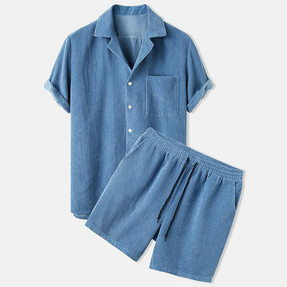 Zweiteiliges Set | Kurze Ärmel | Cord | Sommerkleidung | Herrenbekleidung-HauteBerlin