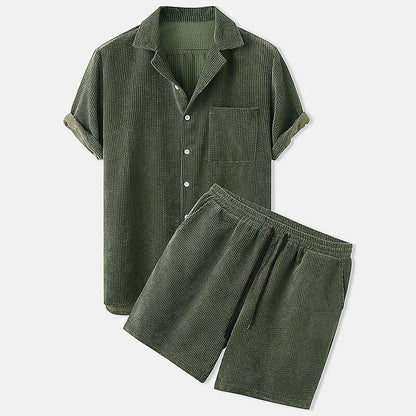 Zweiteiliges Set | Kurze Ärmel | Cord | Sommerkleidung | Herrenbekleidung-HauteBerlin