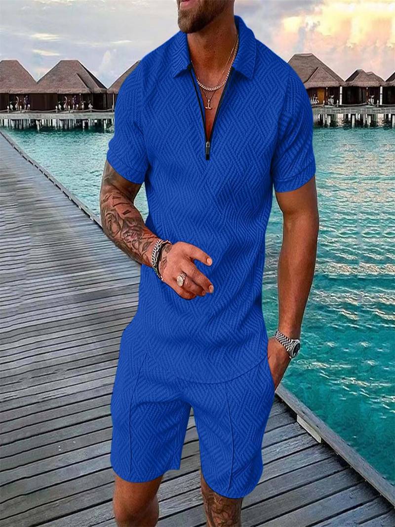 Zweiteiliges Set - Sommer - Kurzarm - Shorts - Herrenbekleidung-HauteBerlin