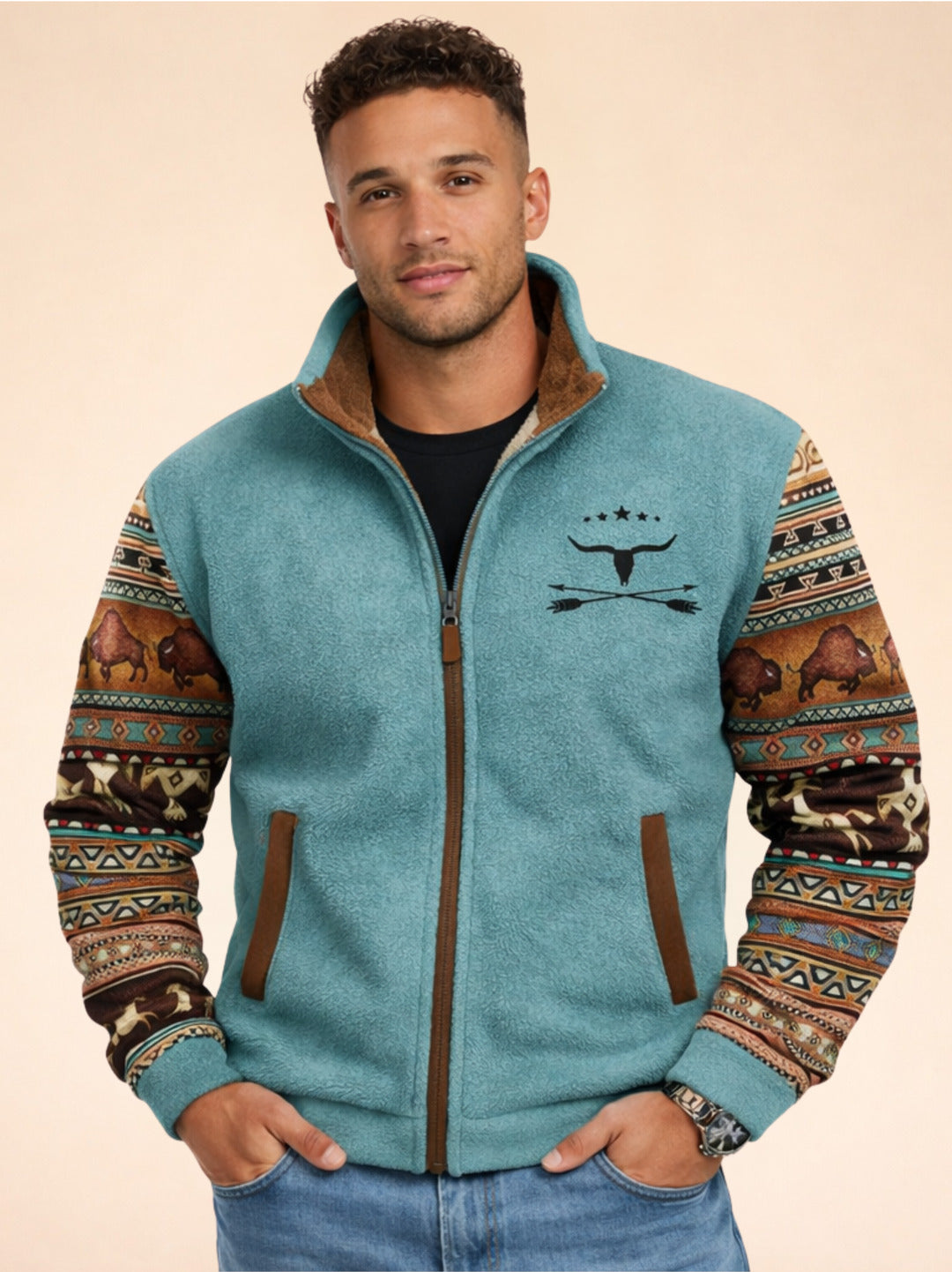 Fleecejacke - Warme Zip-Up Sherpa gefütterte Herrenjacke für den Winter-HauteBerlin
