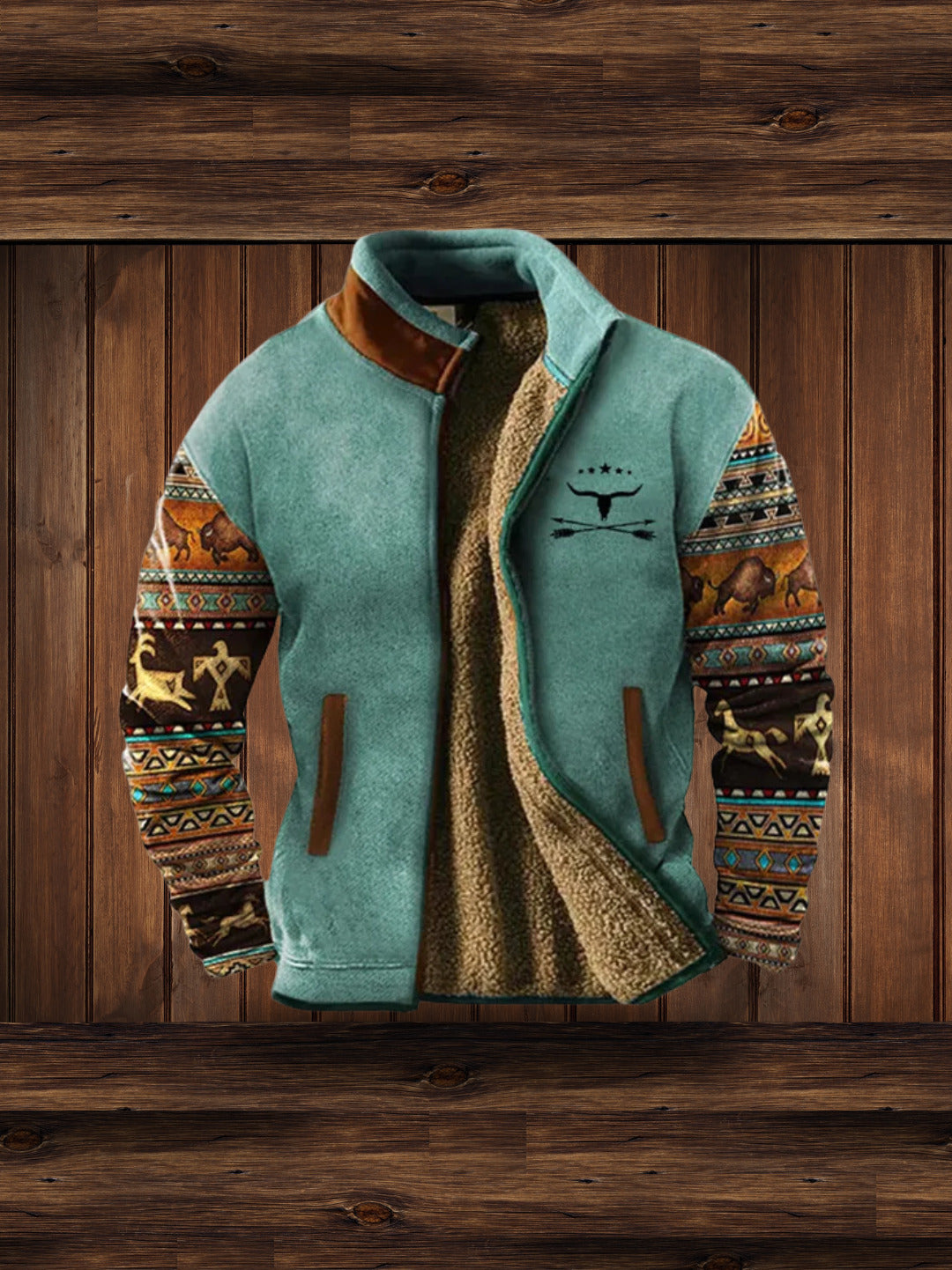 Fleecejacke - Warme Zip-Up Sherpa gefütterte Herrenjacke für den Winter-HauteBerlin