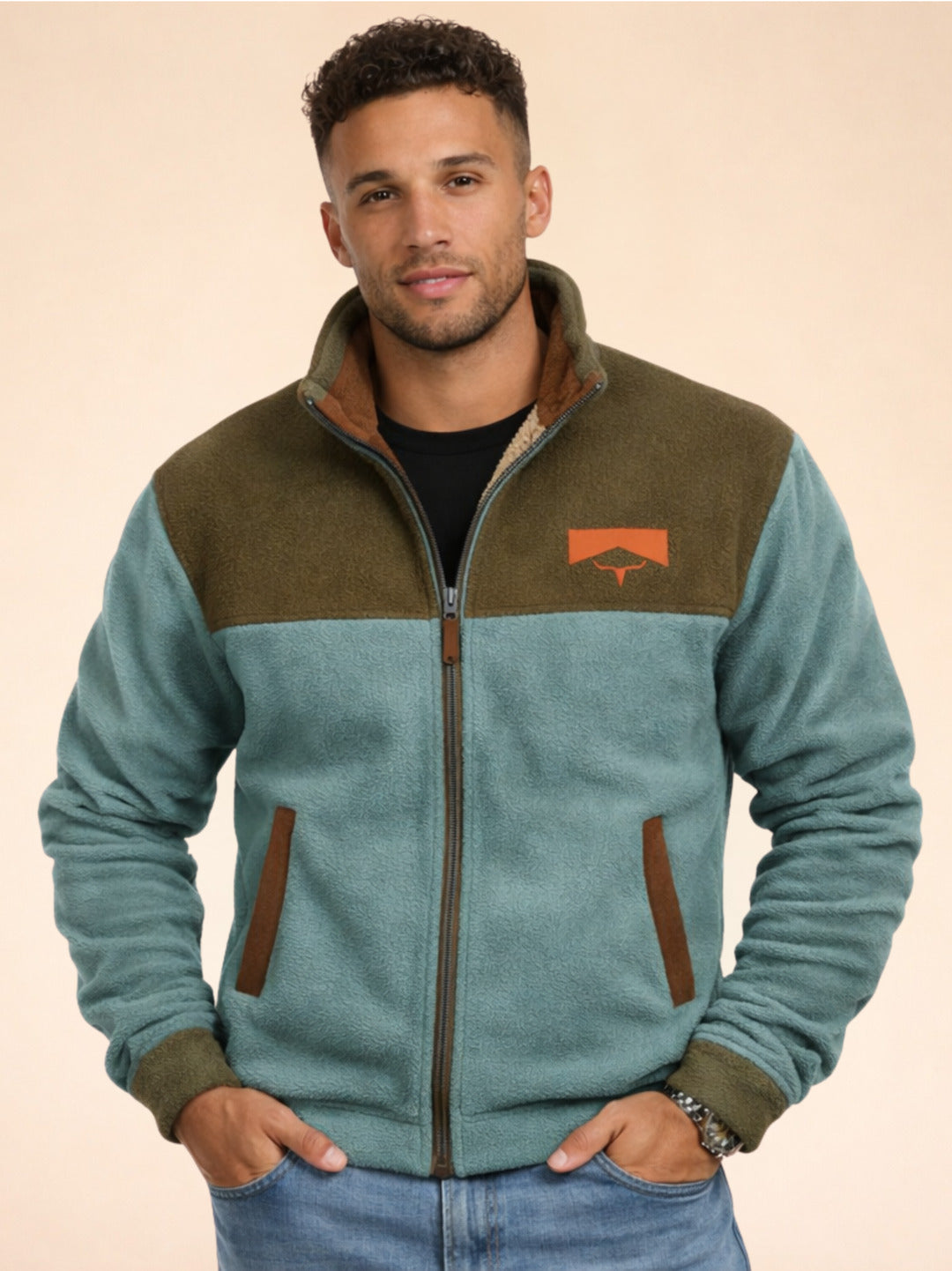 Fleecejacke - Warme Zip-Up Sherpa gefütterte Herrenjacke für den Winter-HauteBerlin