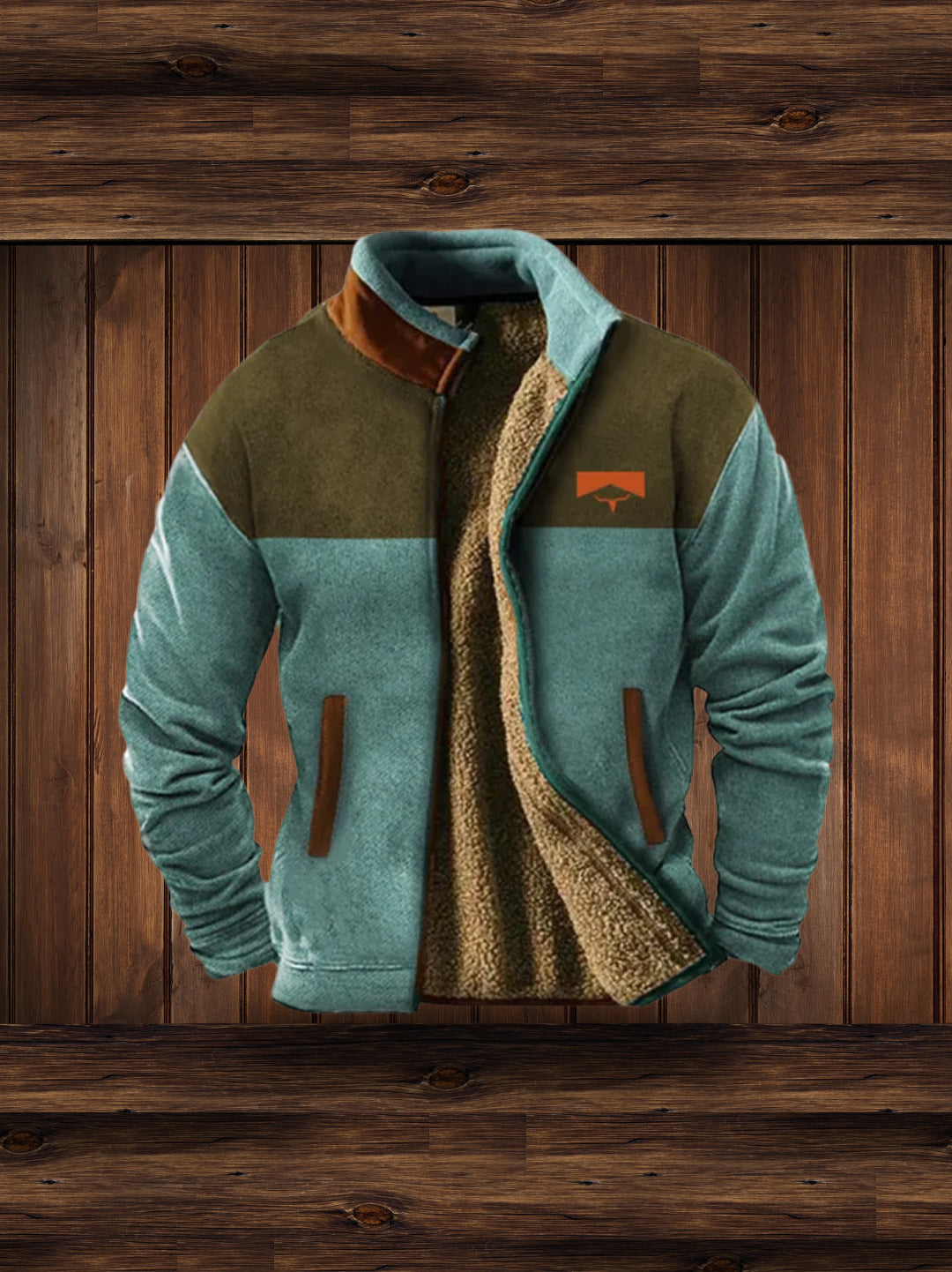 Fleecejacke - Warme Zip-Up Sherpa gefütterte Herrenjacke für den Winter-HauteBerlin