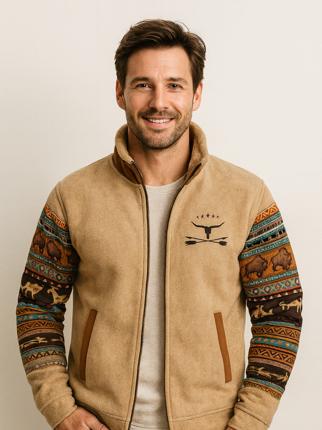 Fleecejacke - Warme Zip-Up Sherpa gefütterte Herrenjacke für den Winter-HauteBerlin