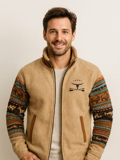 Fleecejacke - Warme Zip-Up Sherpa gefütterte Herrenjacke für den Winter-HauteBerlin