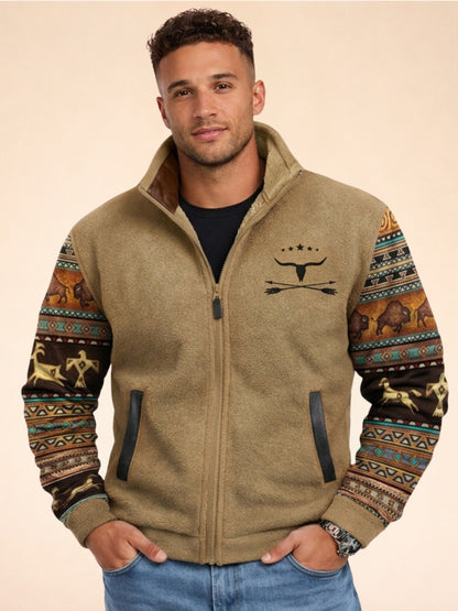 Fleecejacke - Warme Zip-Up Sherpa gefütterte Herrenjacke für den Winter-HauteBerlin