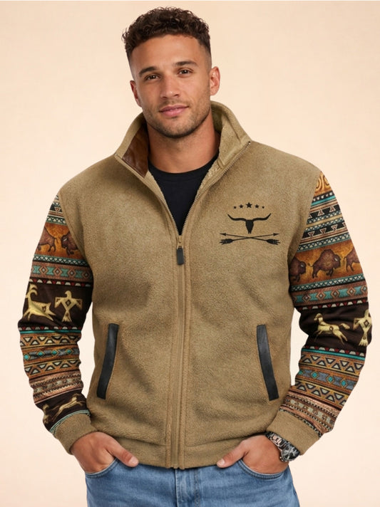 Fleecejacke - Warme Zip-Up Sherpa gefütterte Herrenjacke für den Winter-HauteBerlin