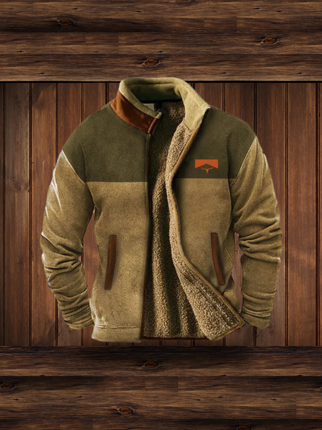 Fleecejacke - Warme Zip-Up Sherpa gefütterte Herrenjacke für den Winter-HauteBerlin
