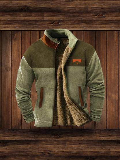 Fleecejacke - Warme Zip-Up Sherpa gefütterte Herrenjacke für den Winter-HauteBerlin