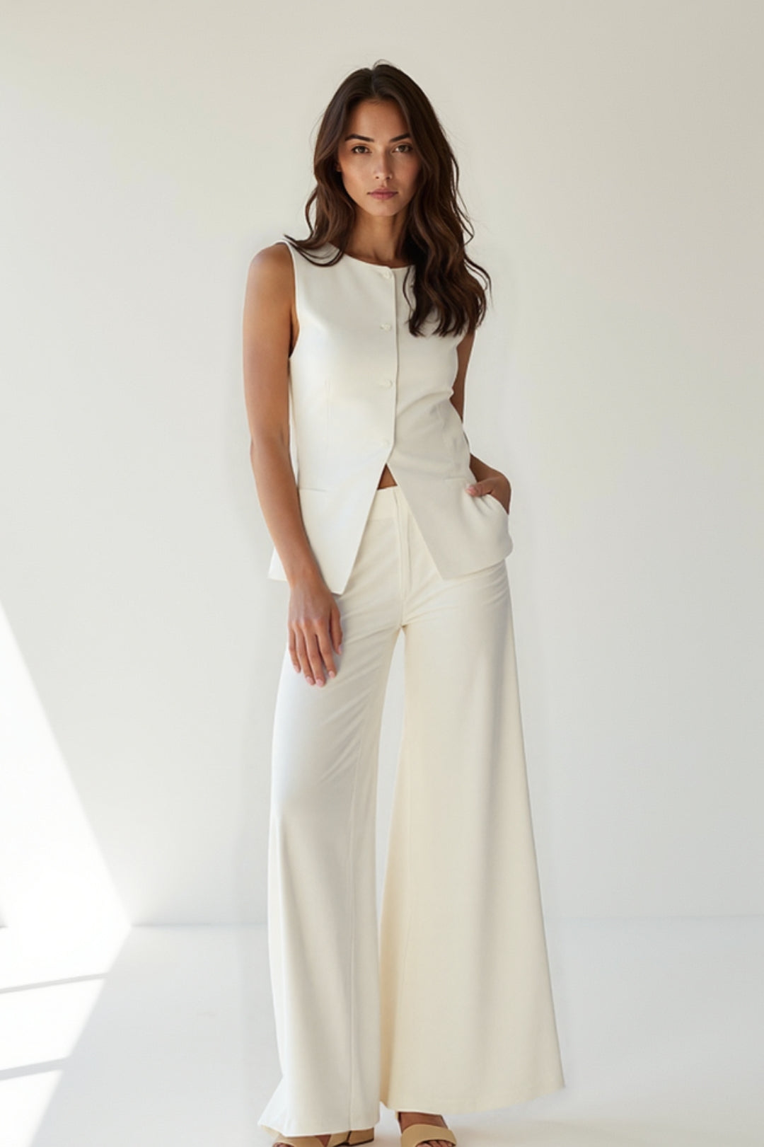 Westen Set Damen | Palazzohose | Asymmetrischer Saum-HauteBerlin