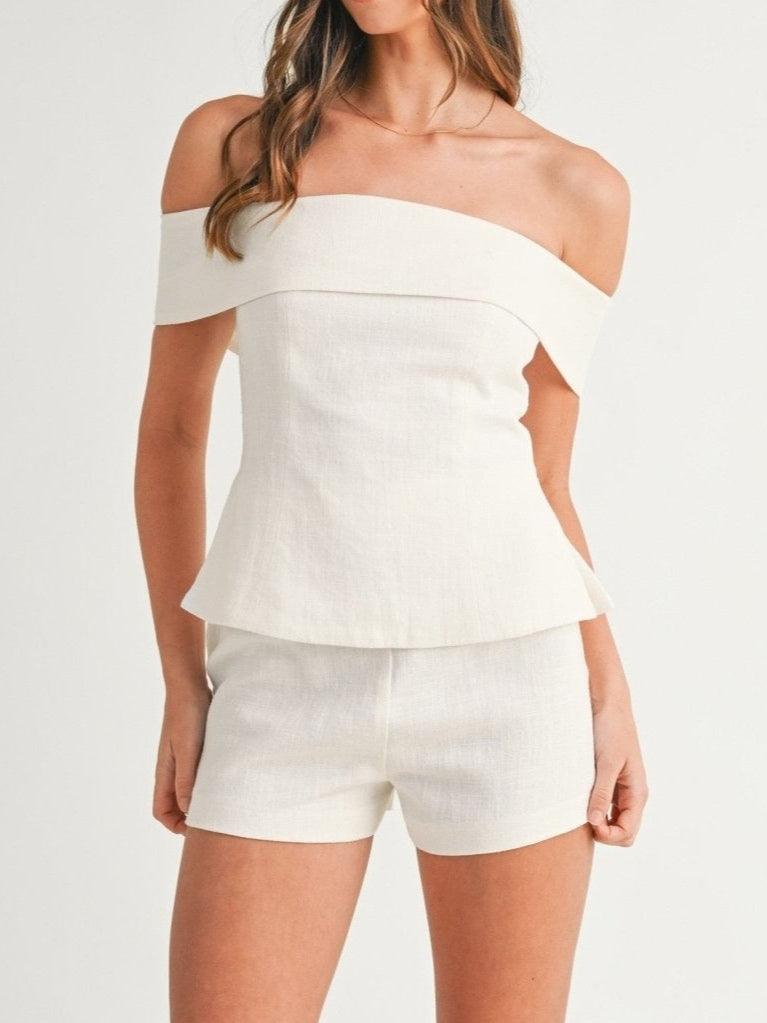 Shorts Set Damen | Schulterfrei | Zweiteilig-HauteBerlin