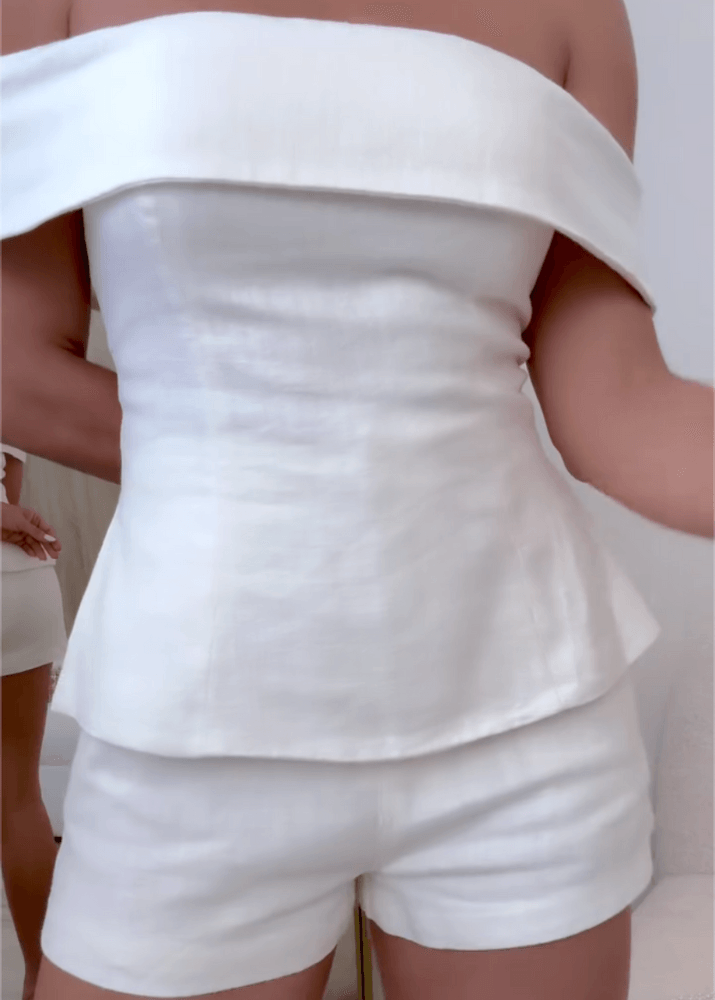Shorts Set Damen | Schulterfrei | Zweiteilig-HauteBerlin
