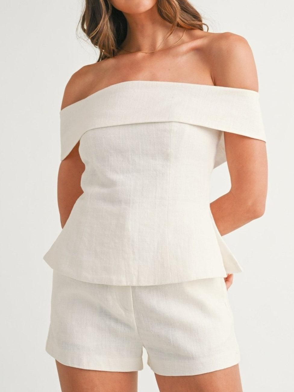 Shorts Set Damen | Schulterfrei | Zweiteilig-HauteBerlin