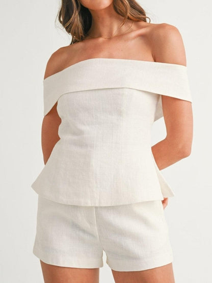Shorts Set Damen | Schulterfrei | Zweiteilig-HauteBerlin