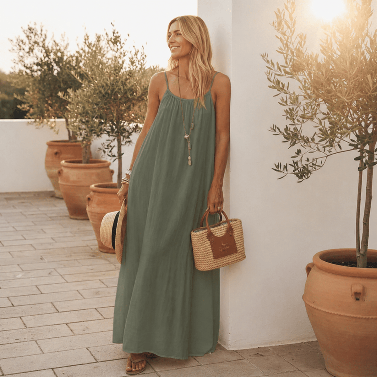 Trägerkleid Damen | Rückenfrei | Lang | Leicht-HauteBerlin