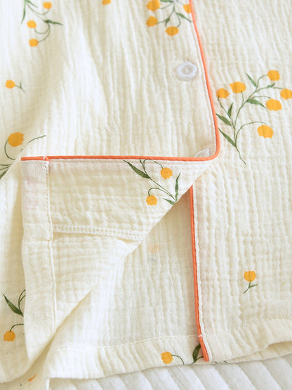 Pyjama Damen | Kurzarm | Shorts | Blumenprint-HauteBerlin