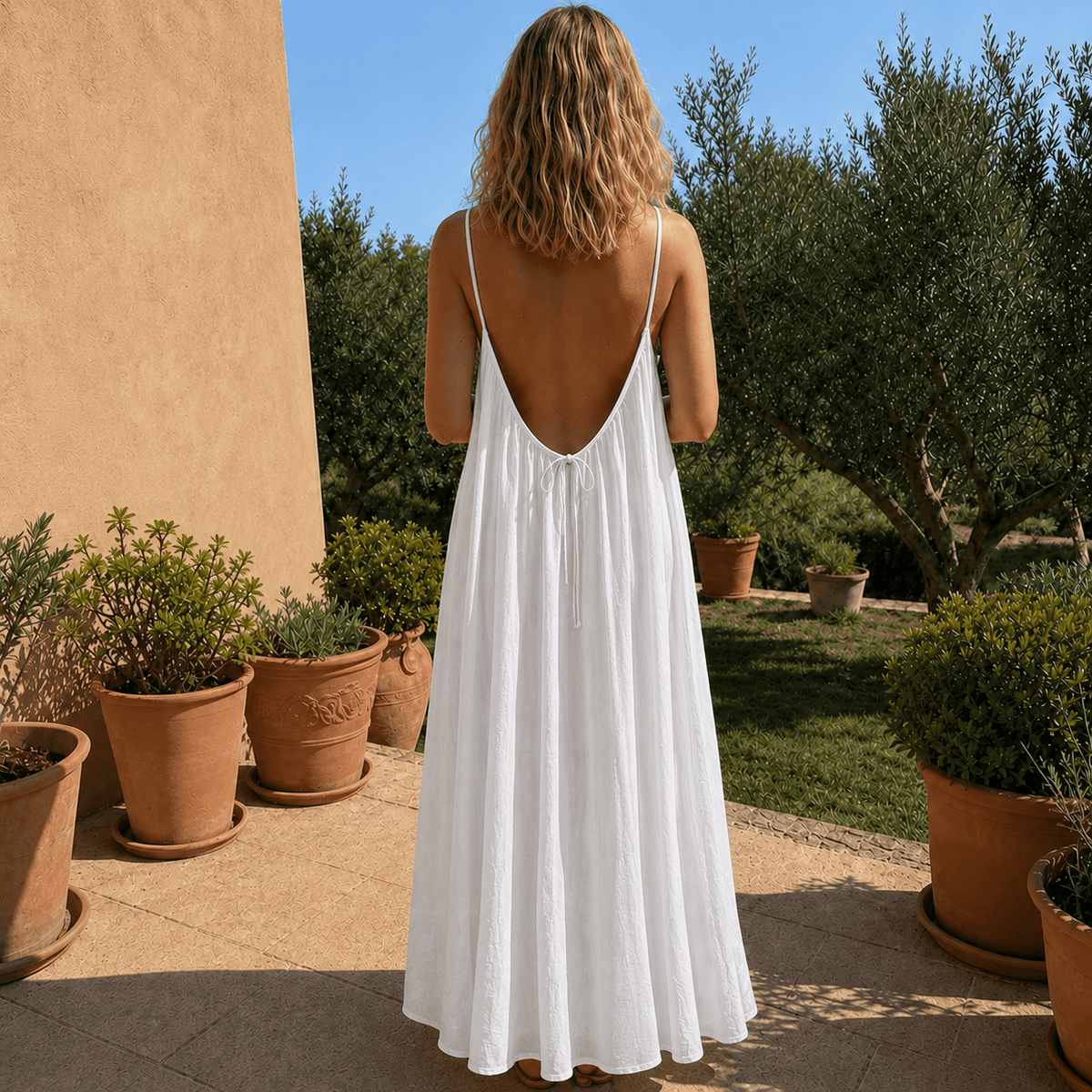 Trägerkleid Damen | Rückenfrei | Lang | Leicht-HauteBerlin