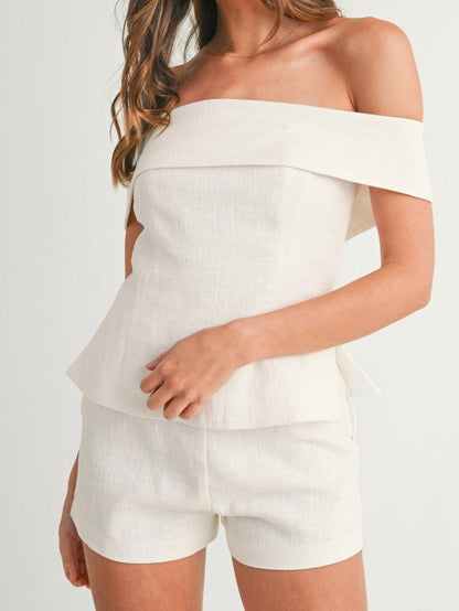 Shorts Set Damen | Schulterfrei | Zweiteilig-HauteBerlin
