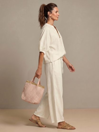 Blusen Set Damen | Puffärmel | Weite Hose-HauteBerlin