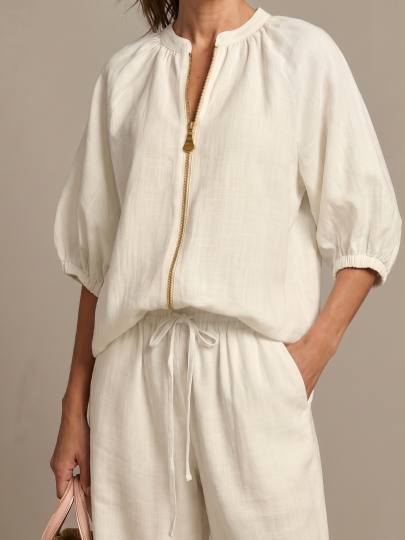 Blusen Set Damen | Puffärmel | Weite Hose-HauteBerlin